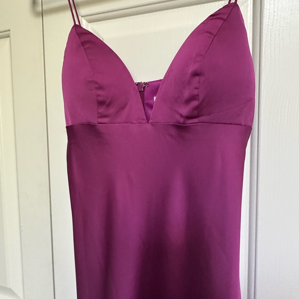 Mac Duggal Magenta Satin Chemise